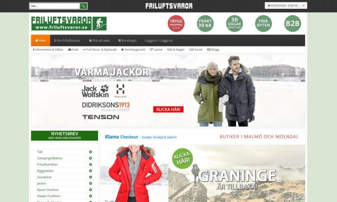 Friluftsvaror - Webshop by Joomlaproffs