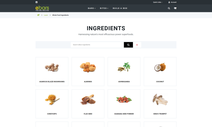 eBars - Functional Whole Food by New Line Web Design