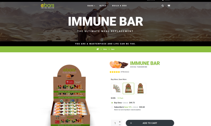 eBars - Functional Whole Food by New Line Web Design