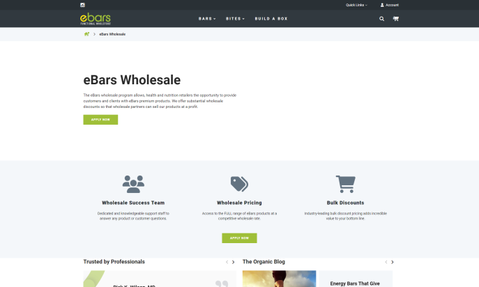 eBars - Functional Whole Food by New Line Web Design