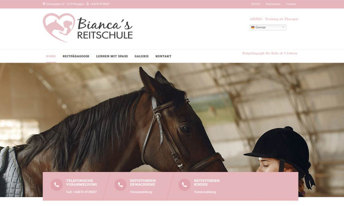 Riding School Riding Lessons Bianca by Webdesign PC-DIDI